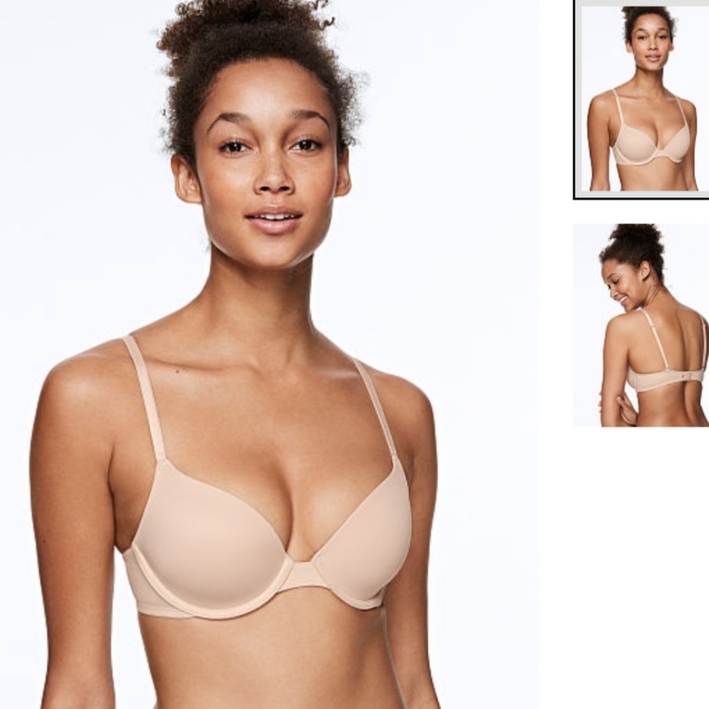 PINK! Victoria's Secret T-Shirt Demi Bra - Nude
